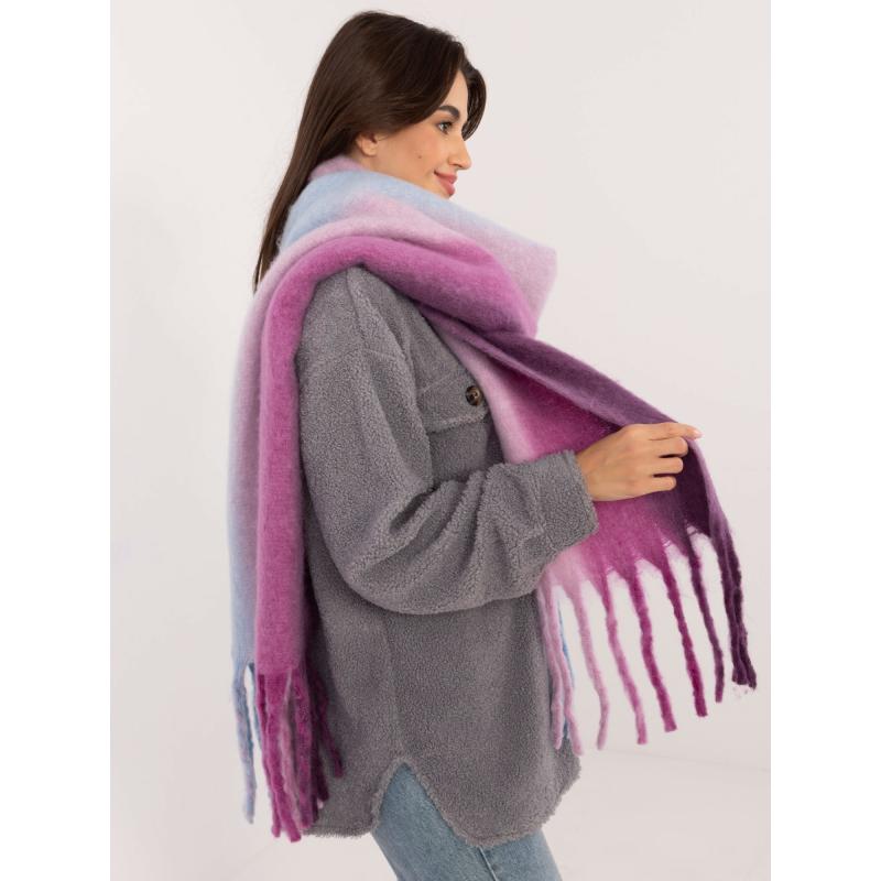 Női sötét ombre téli sál lila és kék