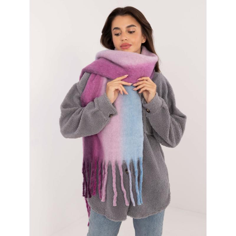 Női sötét ombre téli sál lila és kék