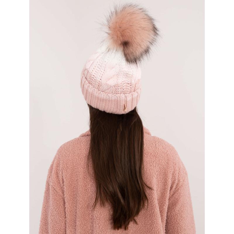Női gyapjúval bélelt sapka RUE PARIS világos rózsaszínű