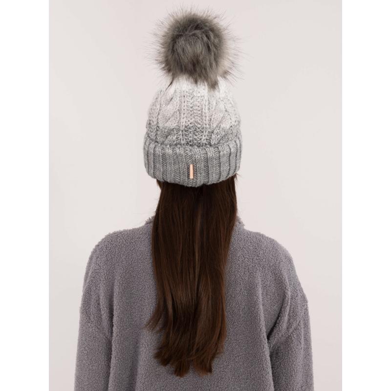 Dámská čepice pletená zimní RUE PARIS šedá