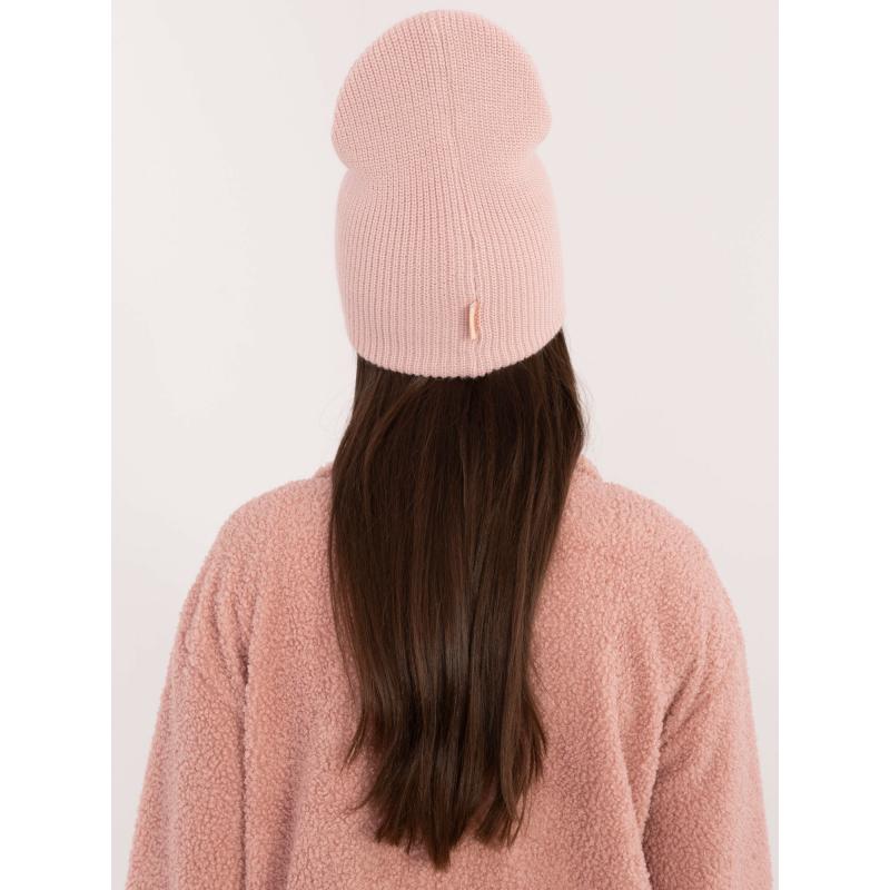 Női téli kötött sapka RUE PARIS világos rózsaszínű