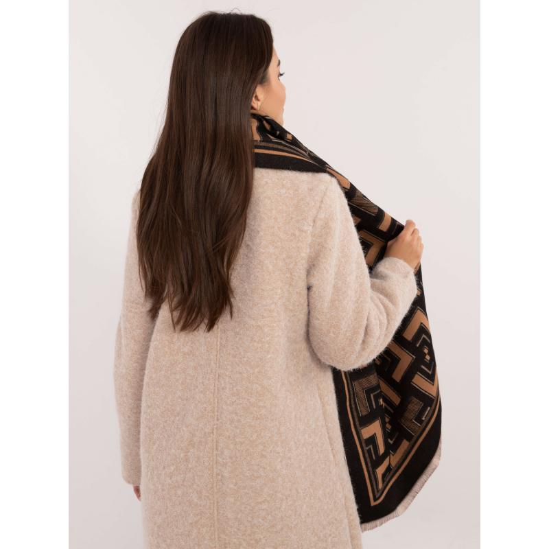 Női gyapjúkeverék sál fekete-barna