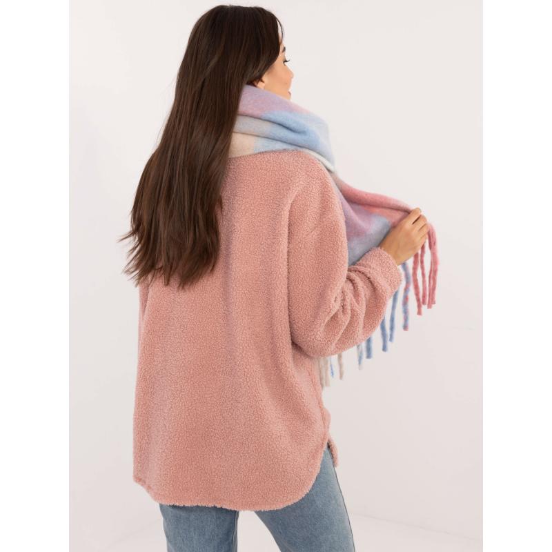 Dámská šála kostkovaná modro-růžová