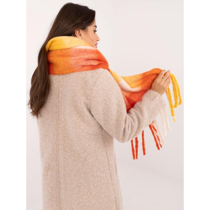 Dámská šála silná zimní oranžovo-žlutá  