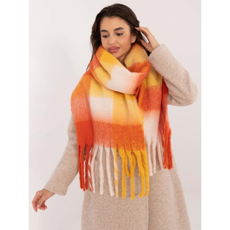 Dámská šála silná zimní oranžovo-žlutá  