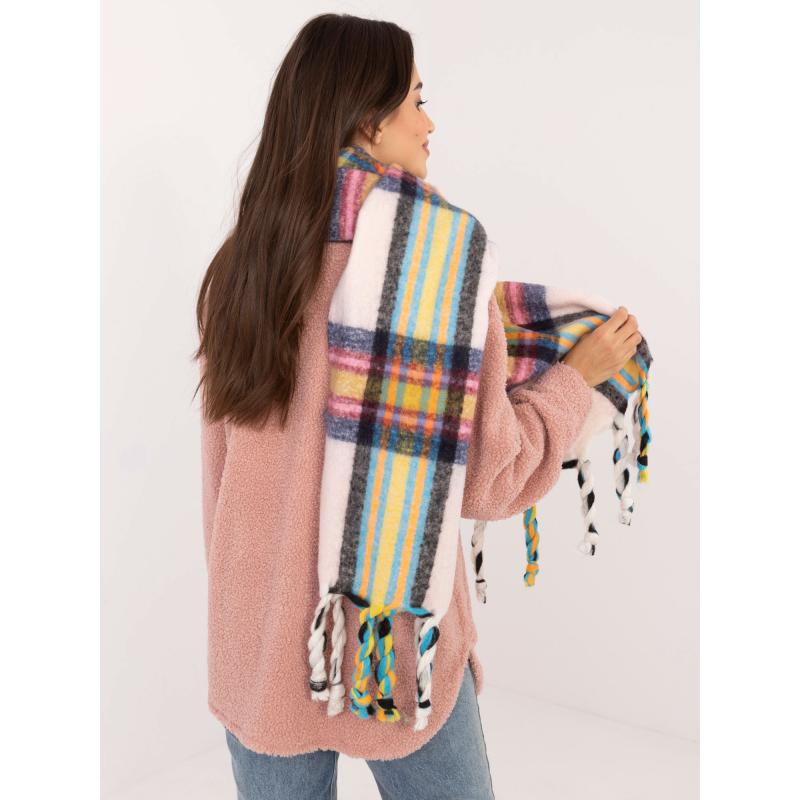 Dámská šála kostkovaná světle růžová  