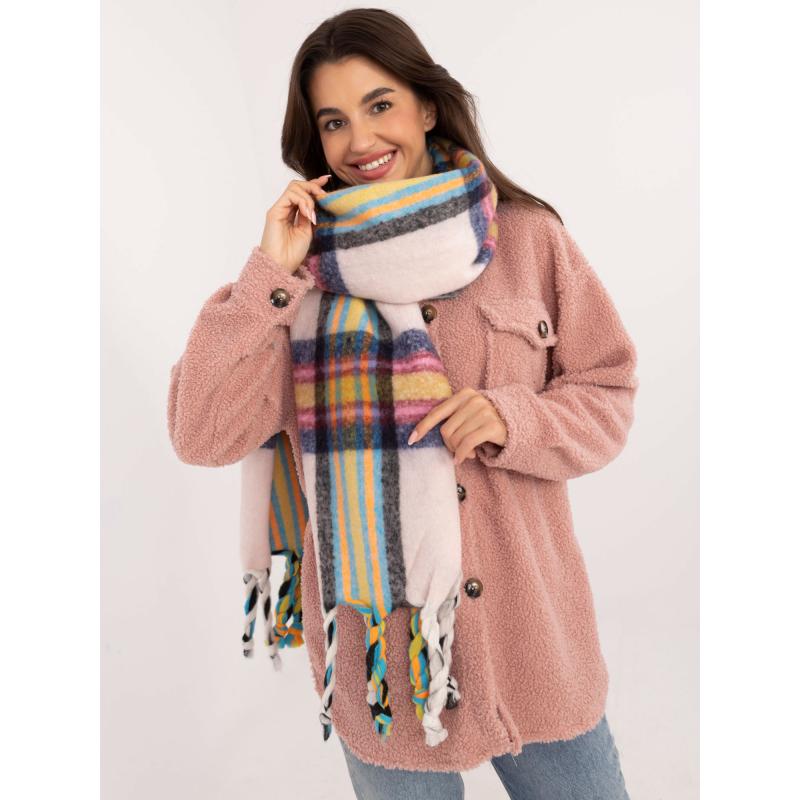 Dámská šála kostkovaná světle růžová  