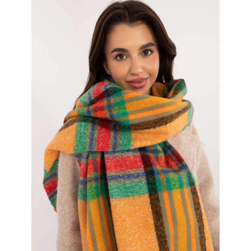 Női meleg narancssárga kockás sál