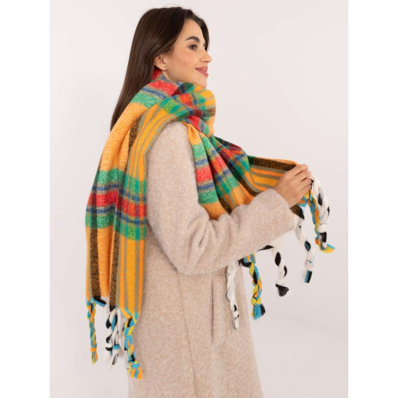 Női meleg narancssárga kockás sál