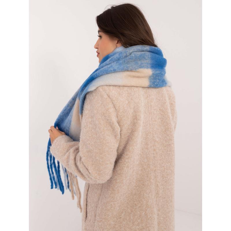 Dámská šála kostkovaná modrobéžová 