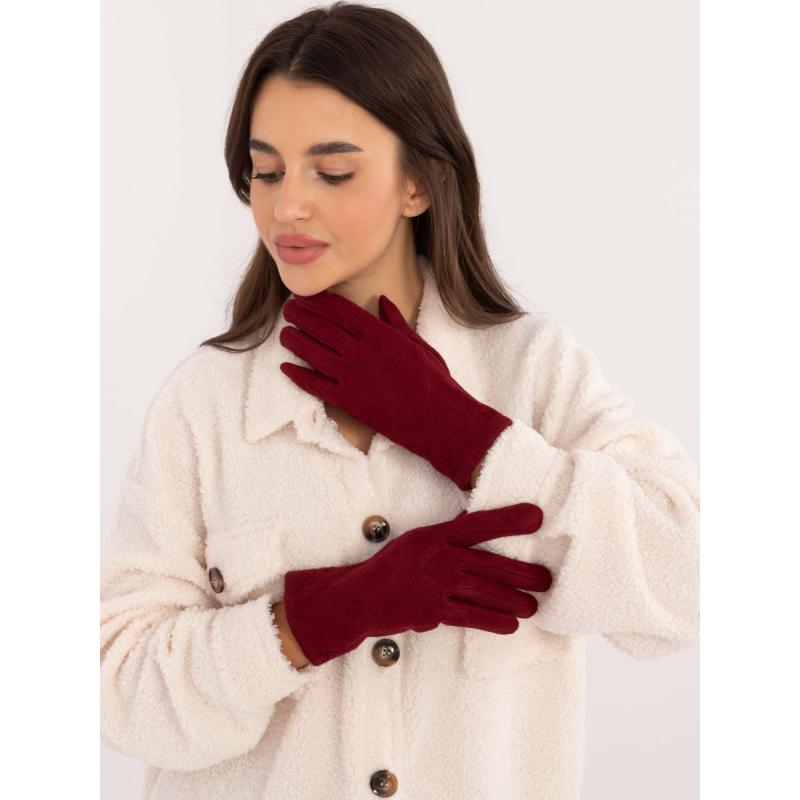 Dámské rukavice se vzorem bordó 