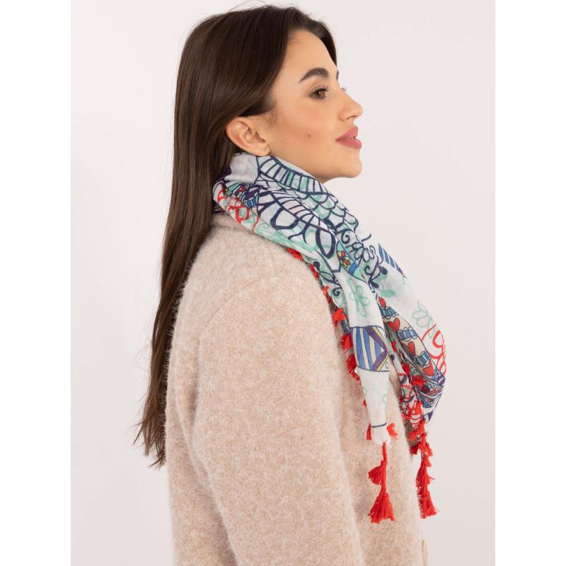 Női sál piros és piros mintával