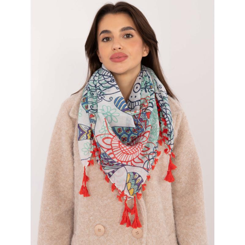 Női sál piros és piros mintával