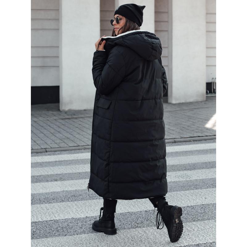 Dámská zimní bunda GLAMPUFF oboustranně prošívaná s kapucí černá