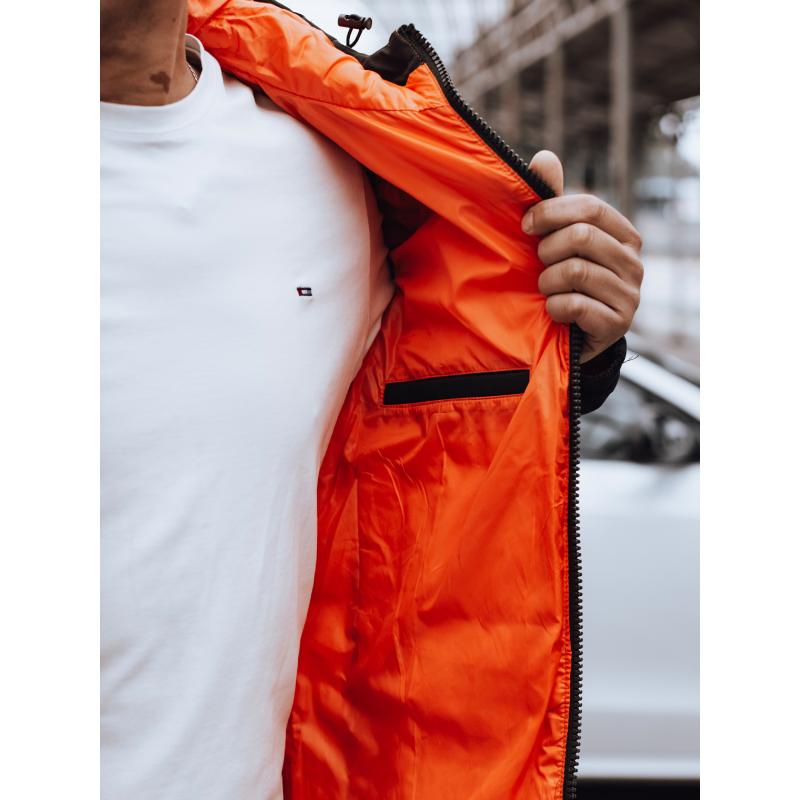 Pánská zimní bunda prošívaná s kapucí zelená