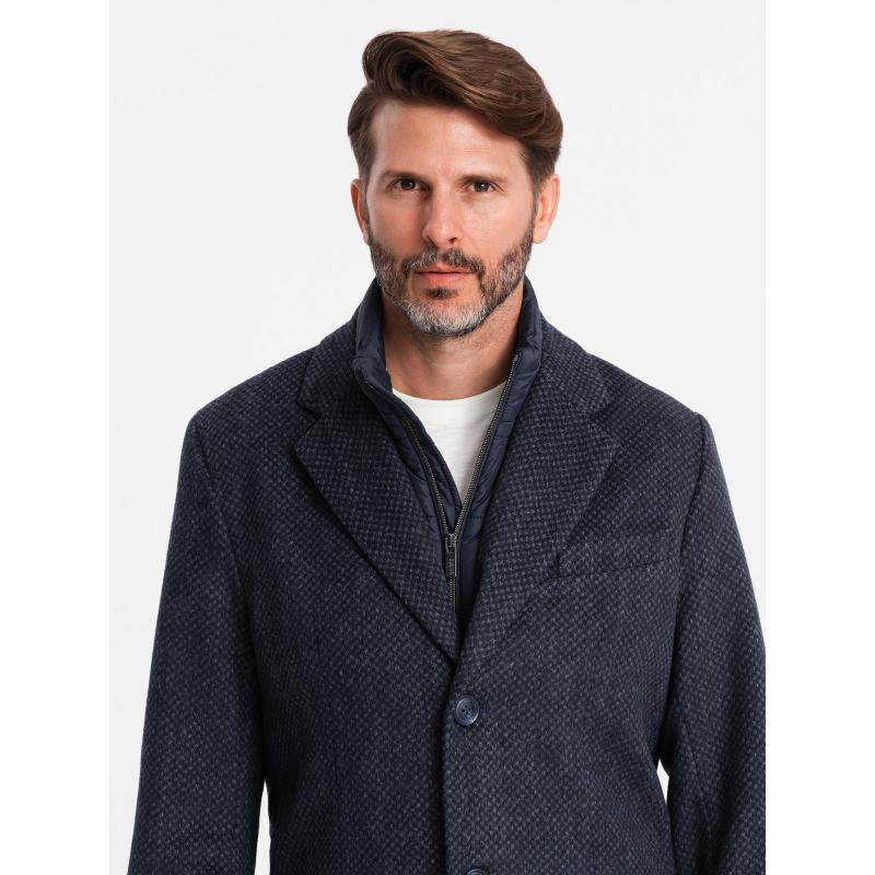 Pánský kabát ze směsi vlny grafitový