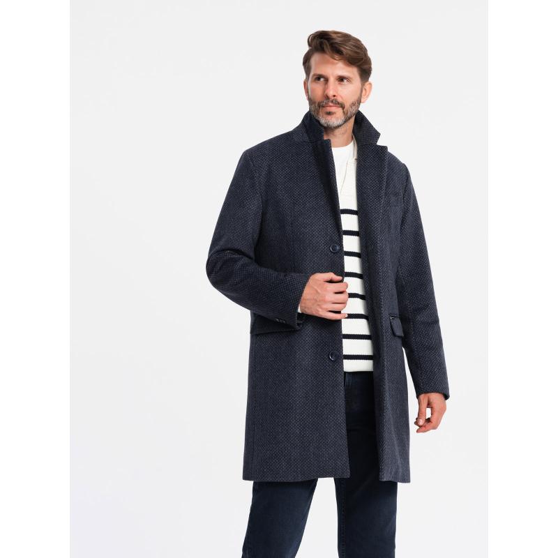 Pánský kabát ze směsi vlny grafitový