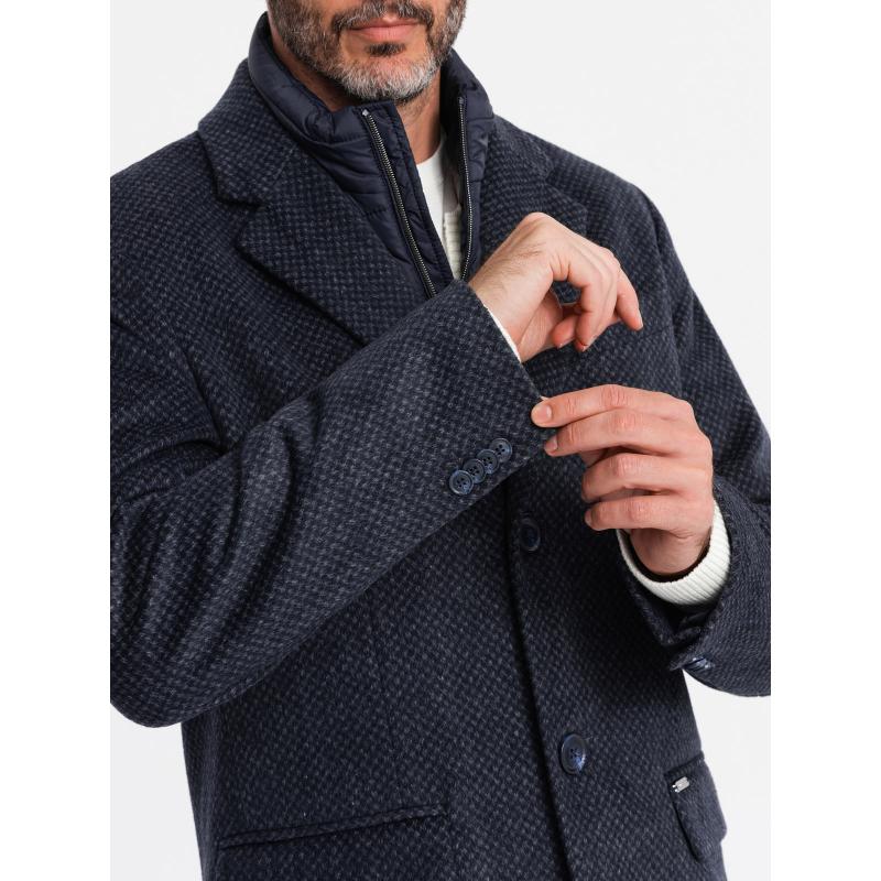 Pánský kabát ze směsi vlny grafitový