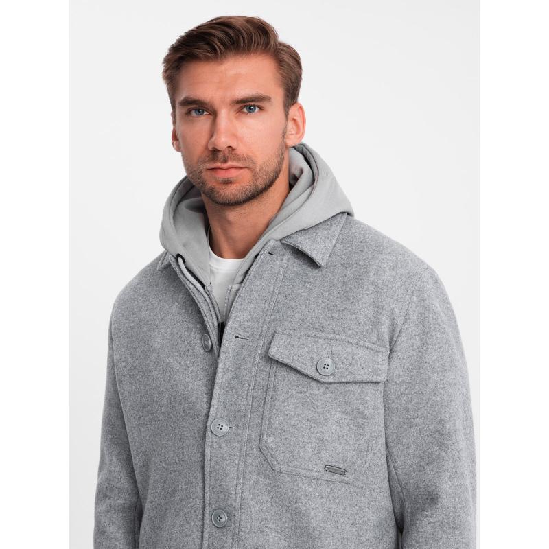 Pánská lehká fleecová bunda s viskózou šedá