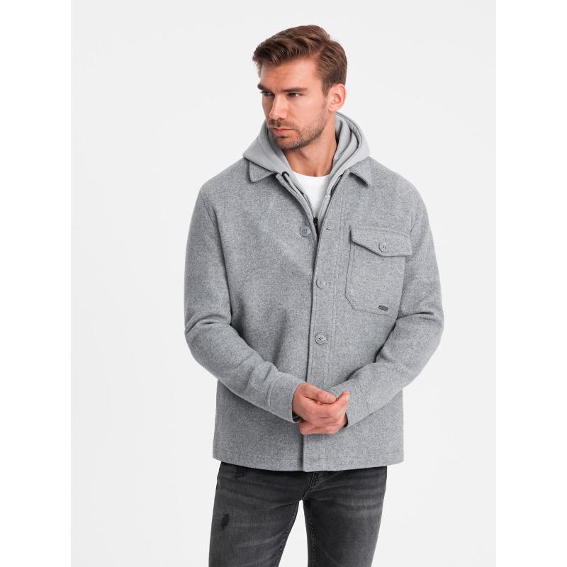 Pánská lehká fleecová bunda s viskózou šedá
