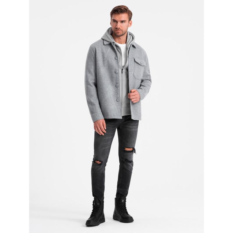 Pánská lehká fleecová bunda s viskózou šedá