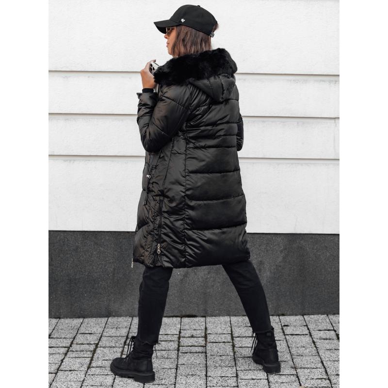 Dámska zimná prešívaná bunda ULTRAWAY s kapucňou čierna