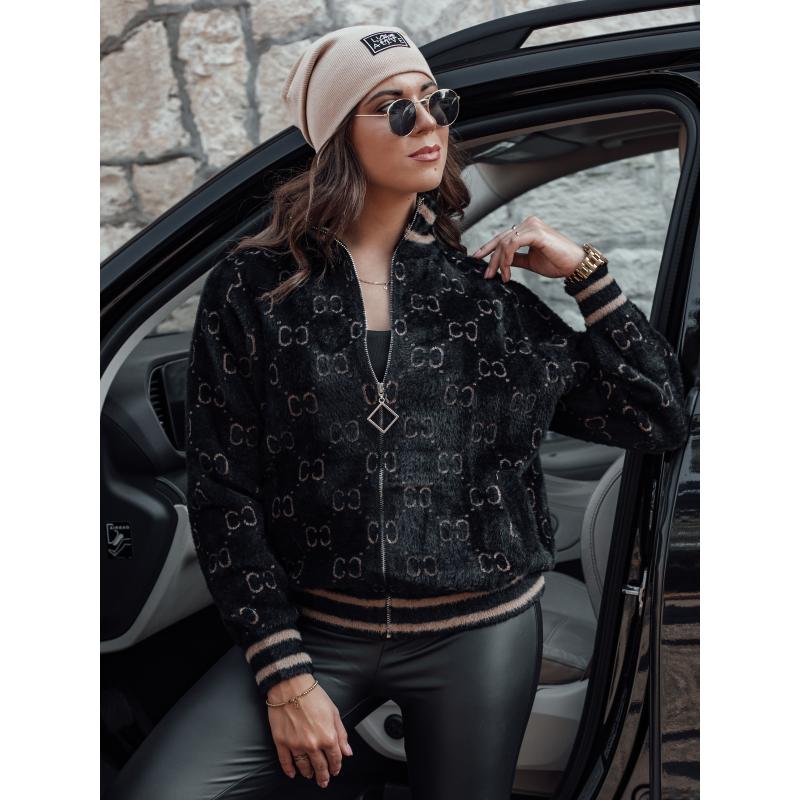 Dámská alpaková bunda JOYCE se zipem černá