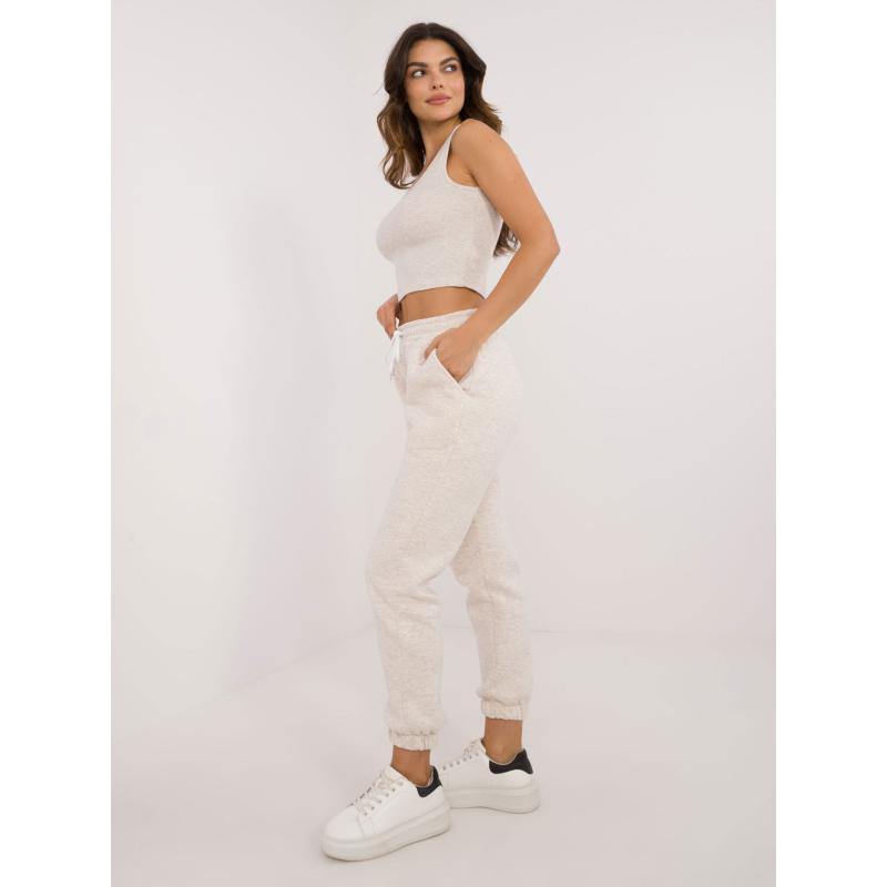 Dámský komplet melanžový teplákový světle béžový  