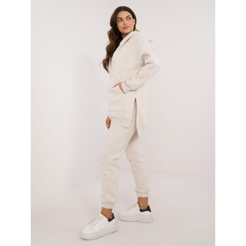 Dámský komplet melanžový teplákový světle béžový  