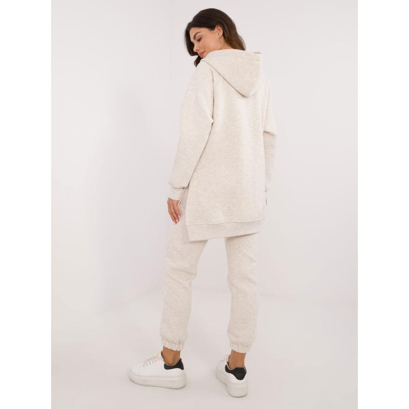 Dámský komplet melanžový teplákový světle béžový  