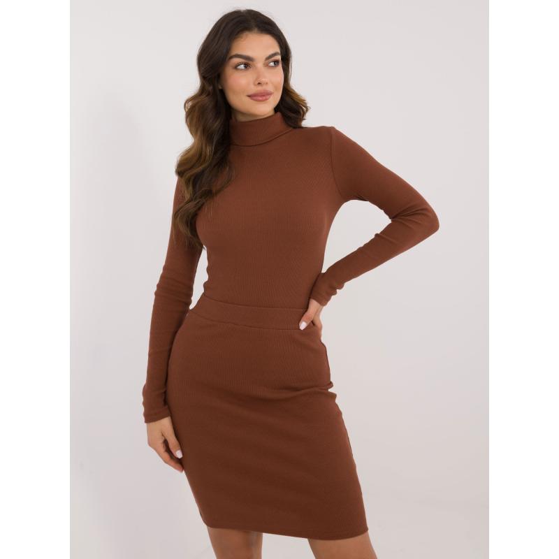 Dámská halenka s rolákem Elisee RUE PARIS hnědá 