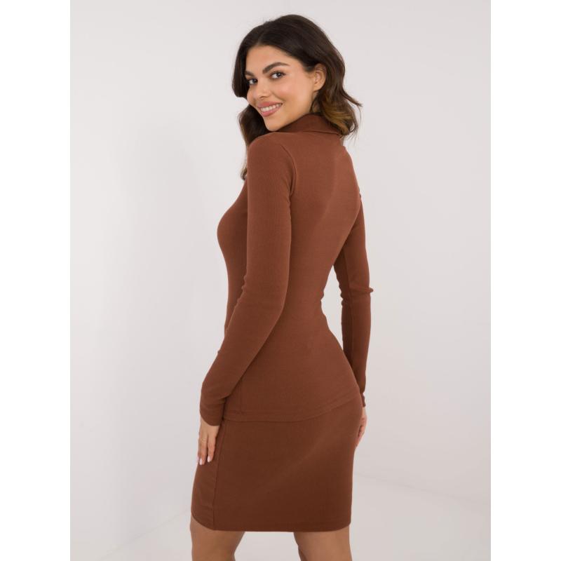 Dámská halenka s rolákem Elisee RUE PARIS hnědá 