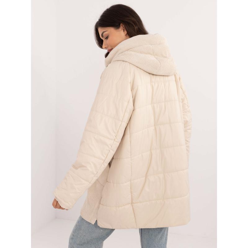 Női dzseki fényes cérnával világos bézs