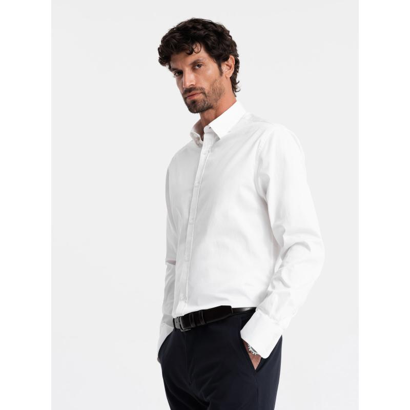 Férfi szatén SLIM FIT ing fehér