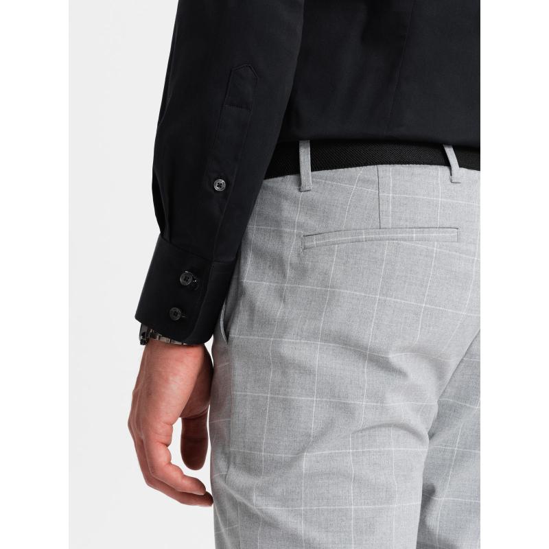 Férfi szatén SLIM FIT ing fekete