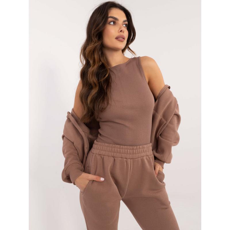 Női csíkos felső szett barna