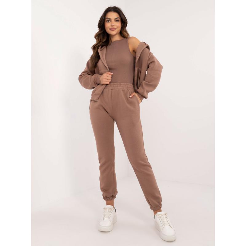 Női csíkos felső szett barna