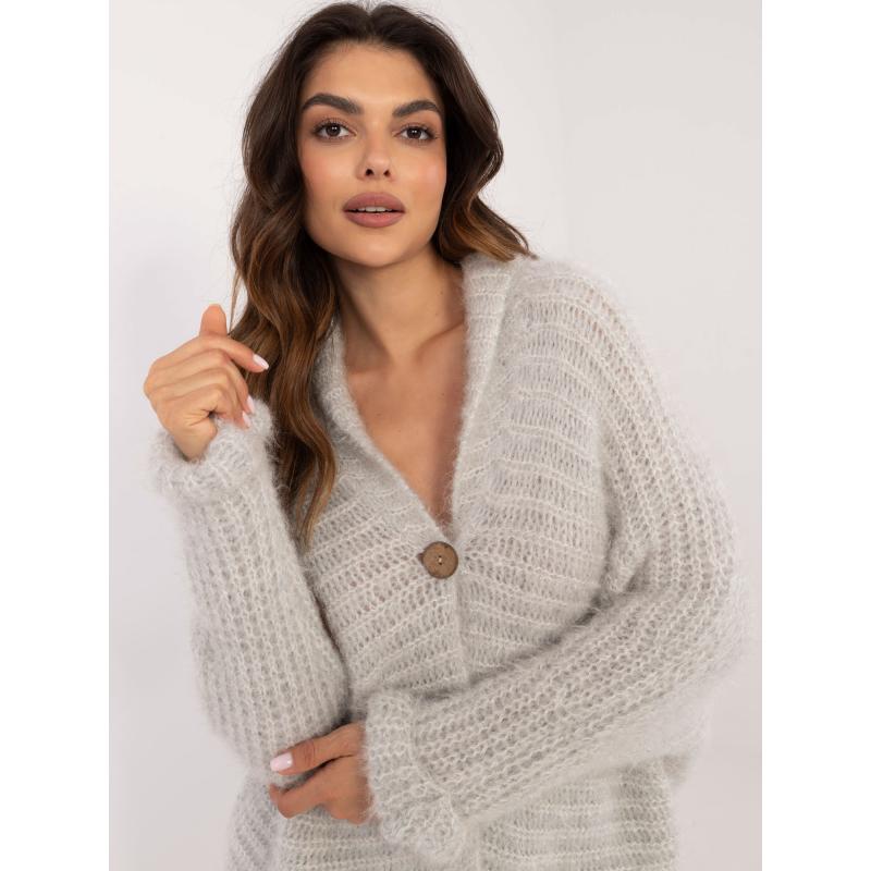 Dámský svetr oversize OCH BELLA světle šedý 