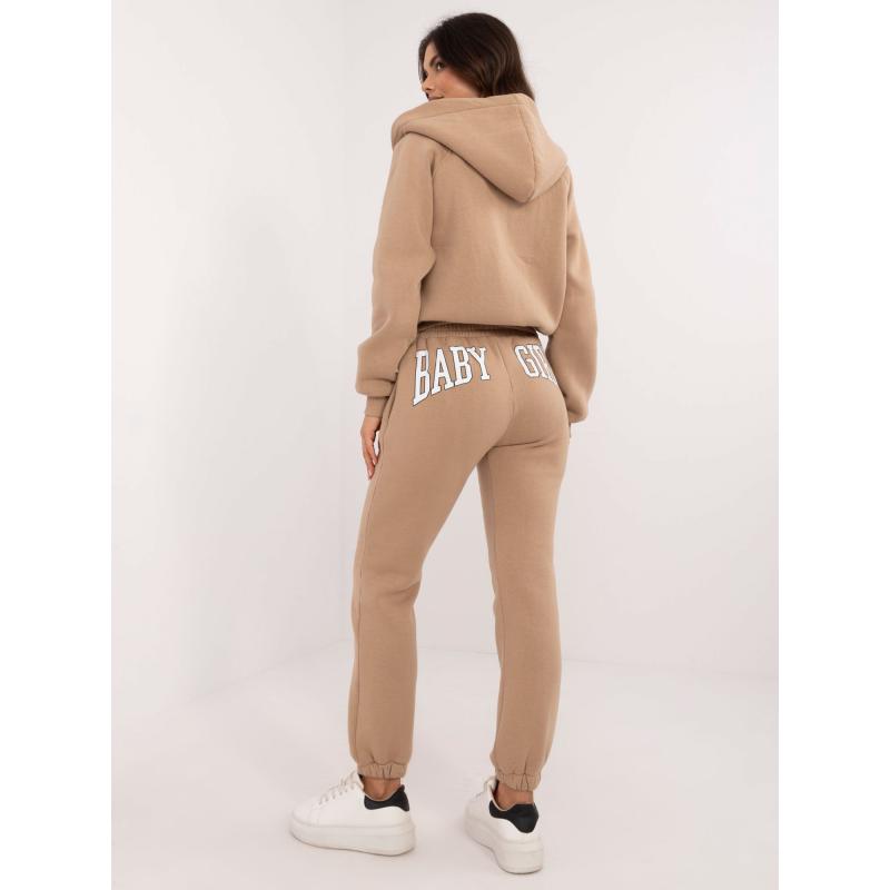 Dámská souprava s topem tmavě béžová 