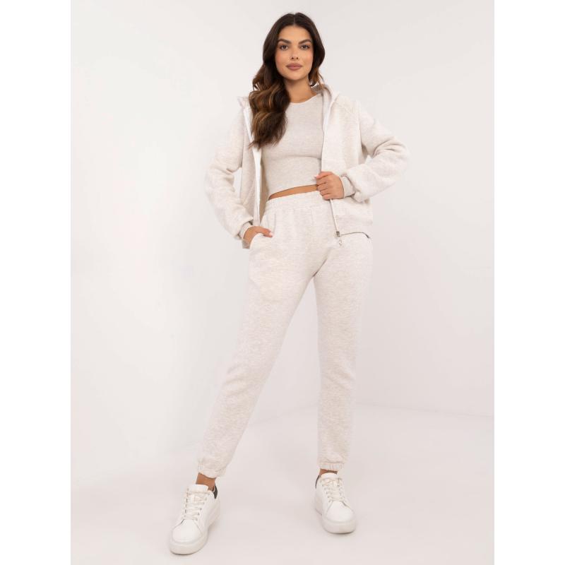 Női túlméretezett pulóver szett világos bézs