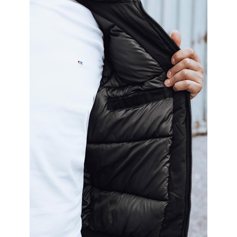 Pánská zimní bunda s odepínací kapucí černá