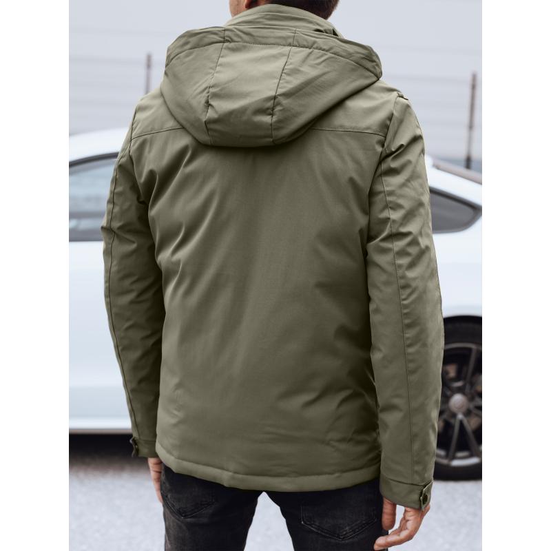 Férfi téli kabát levehető kapucnival fekete