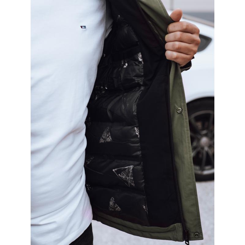 Pánská zimní bunda s kapucí zelená