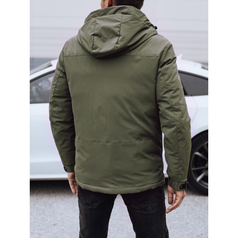 Pánská zimní bunda s kapucí zelená