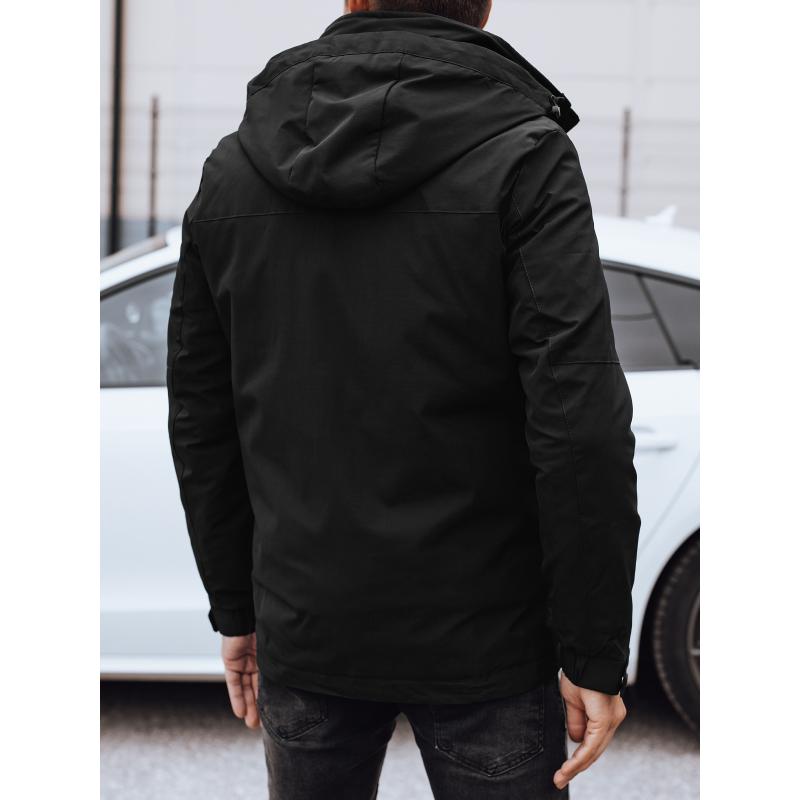 Pánská zimní bunda s odepínací kapucí černá