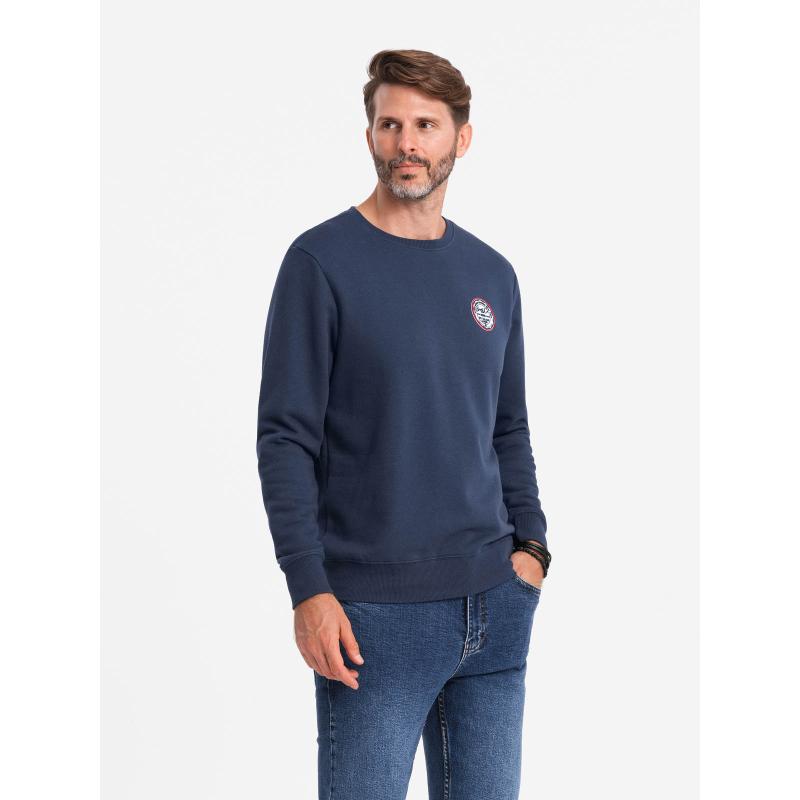 Pánská mikina s nášivkou tmavě modrá 