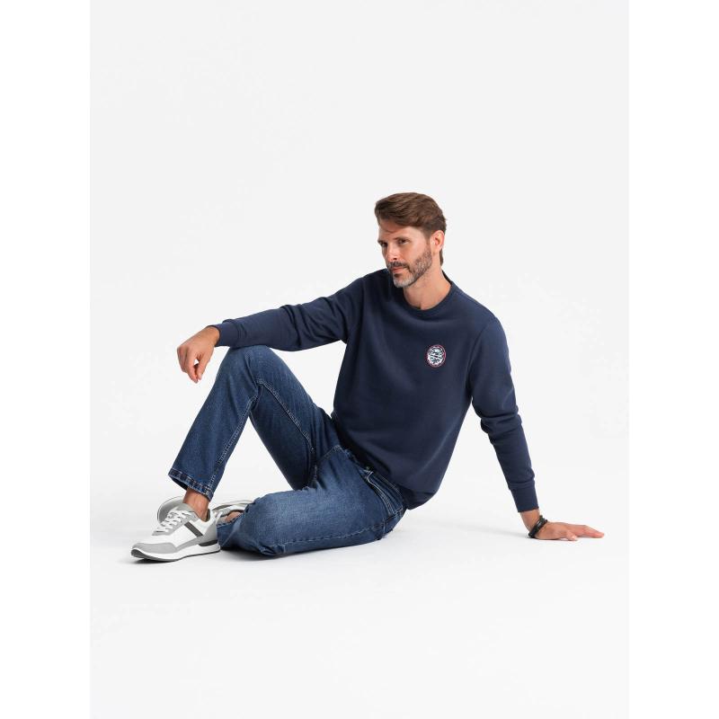 Pánská mikina s nášivkou tmavě modrá 