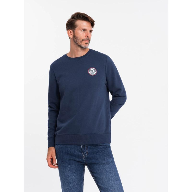 Pánská mikina s nášivkou tmavě modrá 