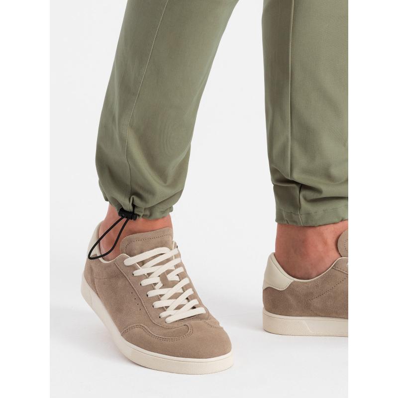 Pánské kalhoty STRAIGHT LEG s trojúhelníkovou kapsou na cvočky olivová