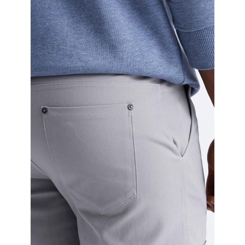 Pánské kalhoty STRAIGHT LEG s trojúhelníkovou kapsou se špendlíkem šedá